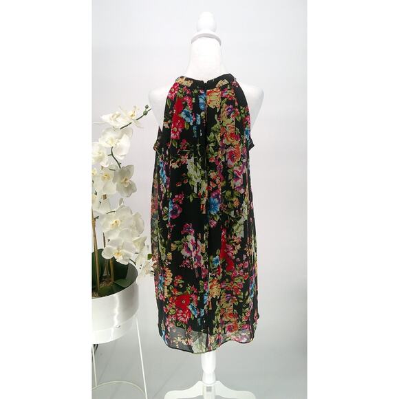 Betsey Johnson Womens Size 12 Multicolor Floral Print Halter Boho Swing Dress - Picture 5 of 9